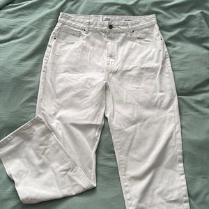 Size 10, White High rise split hem jeans!! NEVER WORN!!